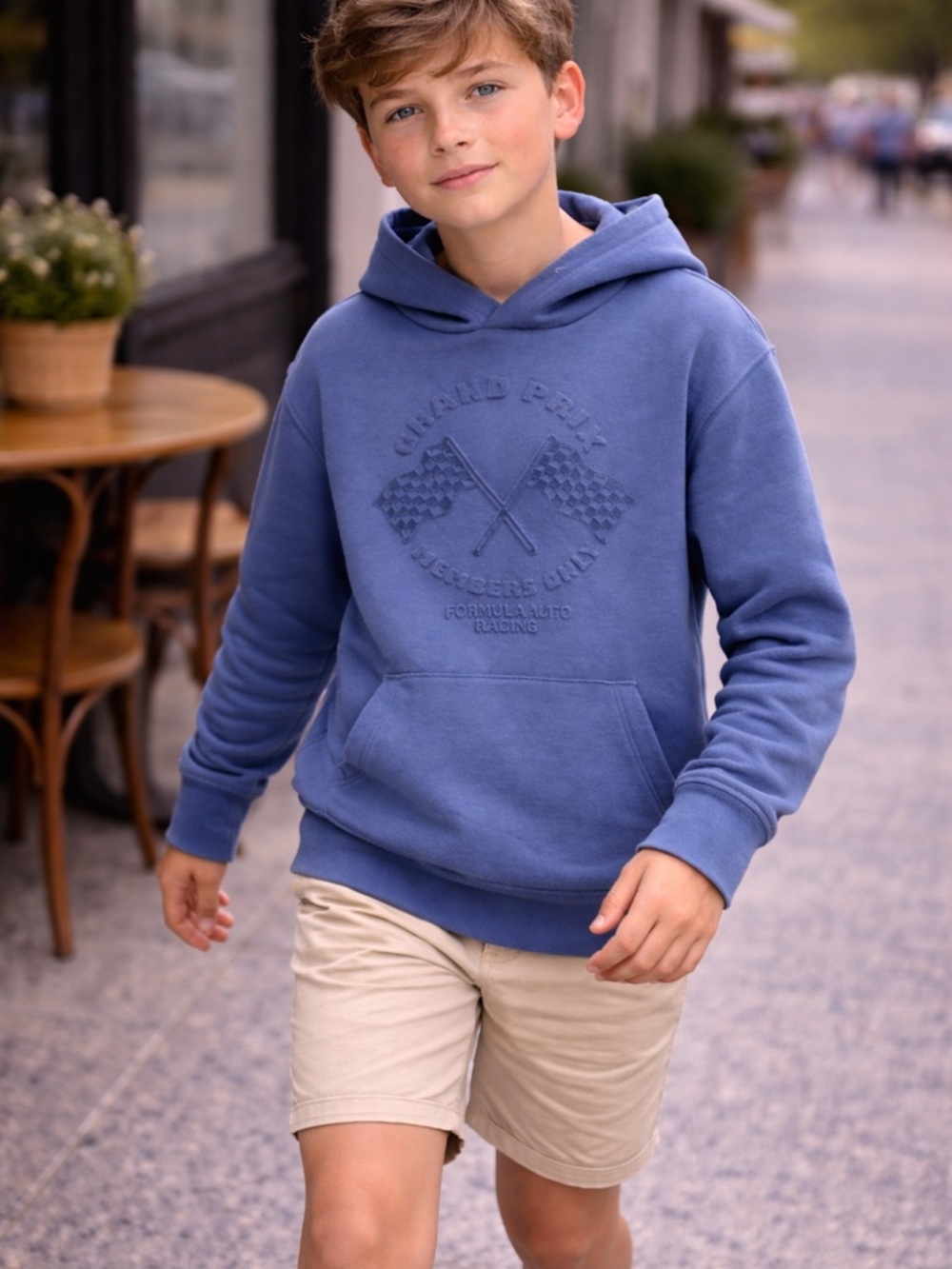 Colorful Planet Boys Hoodie XL 14/16 Blue Graphic Pullover Sweatshirt